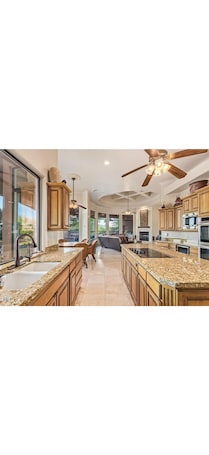 Private kitchen. 6-bedroom home in serene Scottsdale with fitness room/hot tub/pool/e-bikes
