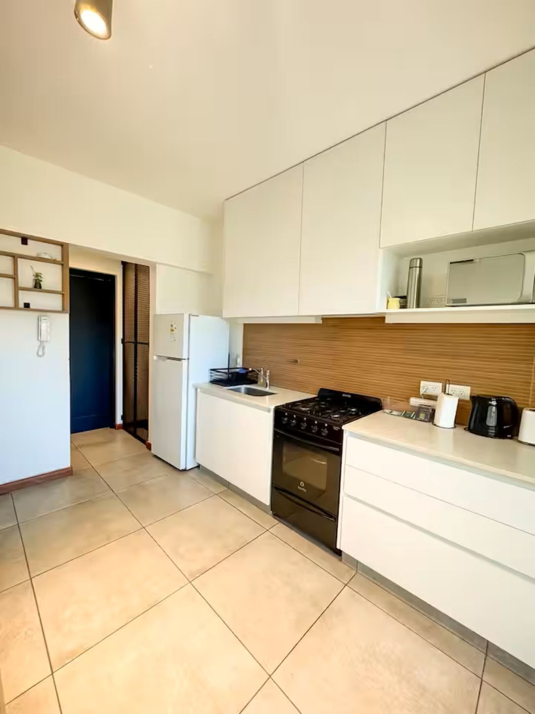 Fridge, microwave, stovetop, toaster