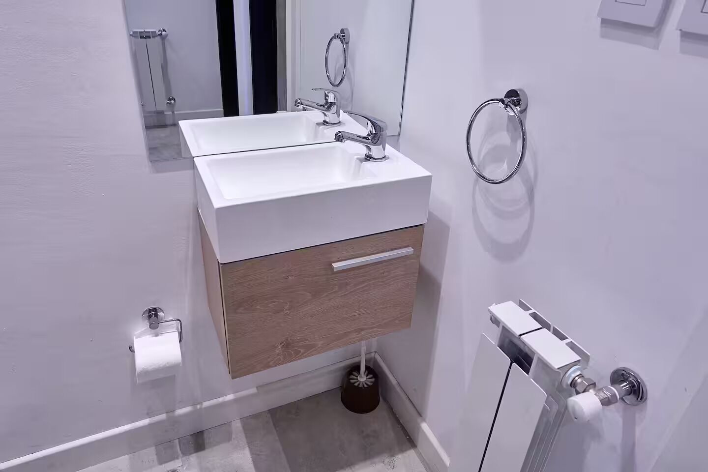 Hair dryer, towels, soap
