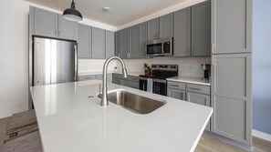 Fridge, dining tables - Landing | Spectacular 1BD, Yoga Studio, Clubhouse (Broomfield)