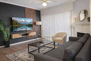 TV, offices - Sonoran Stay in Scottsdale with Pool, EV Charging & Private Patio (Scottsdale)