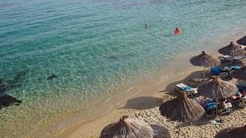 Beach nearby, sun loungers, beach towels, 2 beach bars