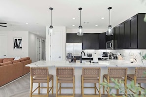 Fridge, microwave, oven, stovetop - Gameroom | Lakeviews • Pool • Spa | Near Marina (Lake Havasu City)