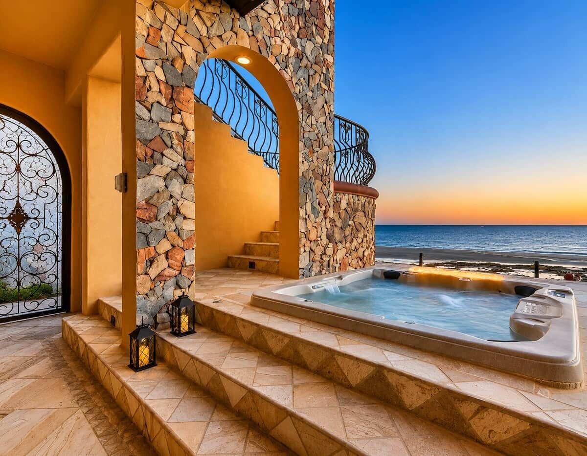 Outdoor spa tub