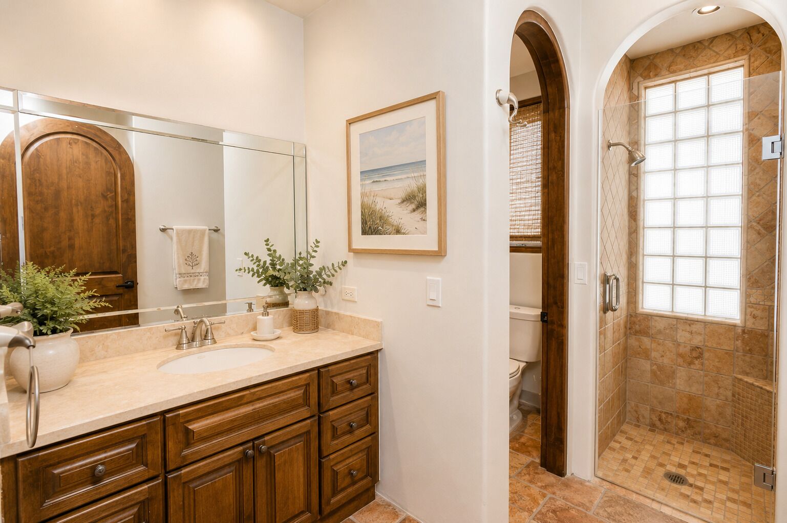 Shower, soap, toilet paper