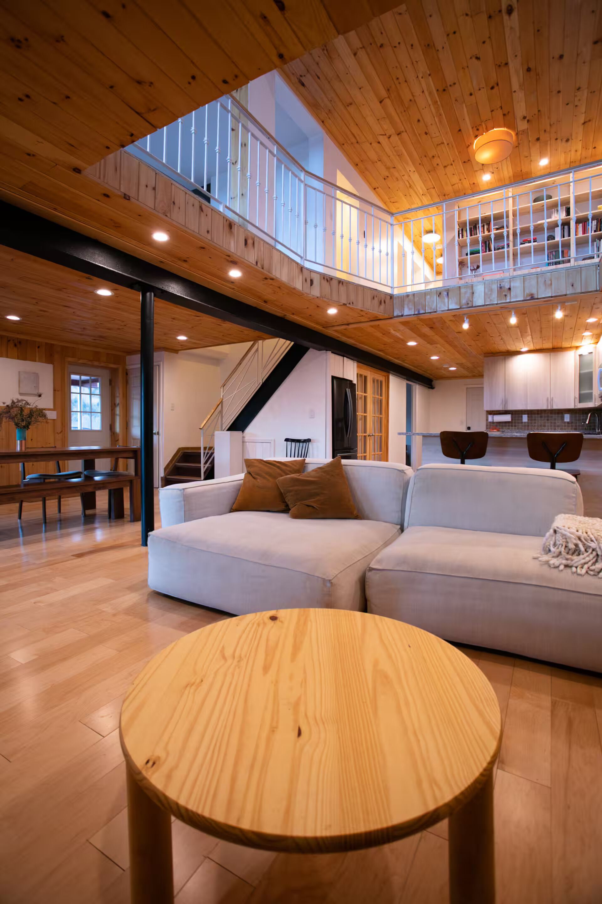 TV, fireplace, books