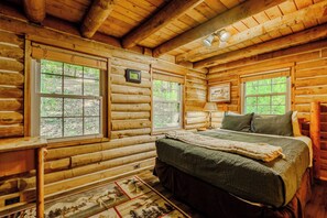Desk, free WiFi, bed sheets - Rustic Smoky Mountain Cabin | Hot Tub & Wooded Privacy (Seviervile)