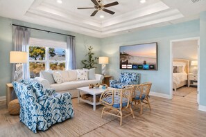 Desk, iron/ironing board, WiFi, bed sheets - 4 BR Beach House | Golf Cart + Hot Tub + Fire Pit (Port St. Joe)