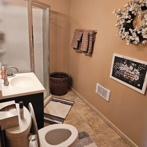 Shower, hair dryer, towels, soap - Cozy 1-bedroom apartment in fantastic Colville with AC (Colville)