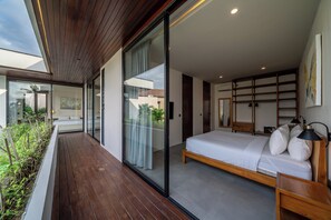 Vila exclusiva, vista para a piscina | Roupas de cama de algodão egípcio, roupas de cama premium