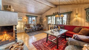 TV, fireplace - Modernised cabin by the ski lift in Hovden (Bykle)
