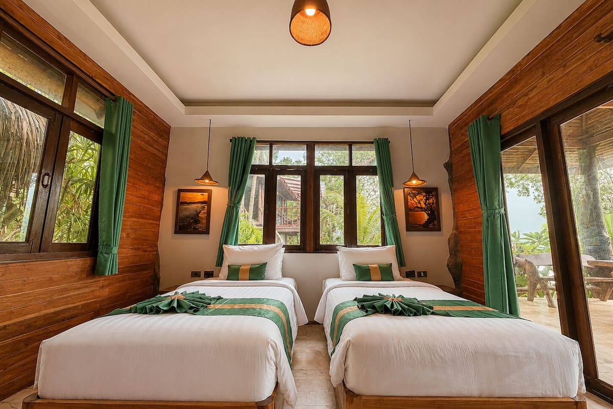 Family Bungalow, Balcony, Beach View | Blackout curtains, free WiFi, bed sheets