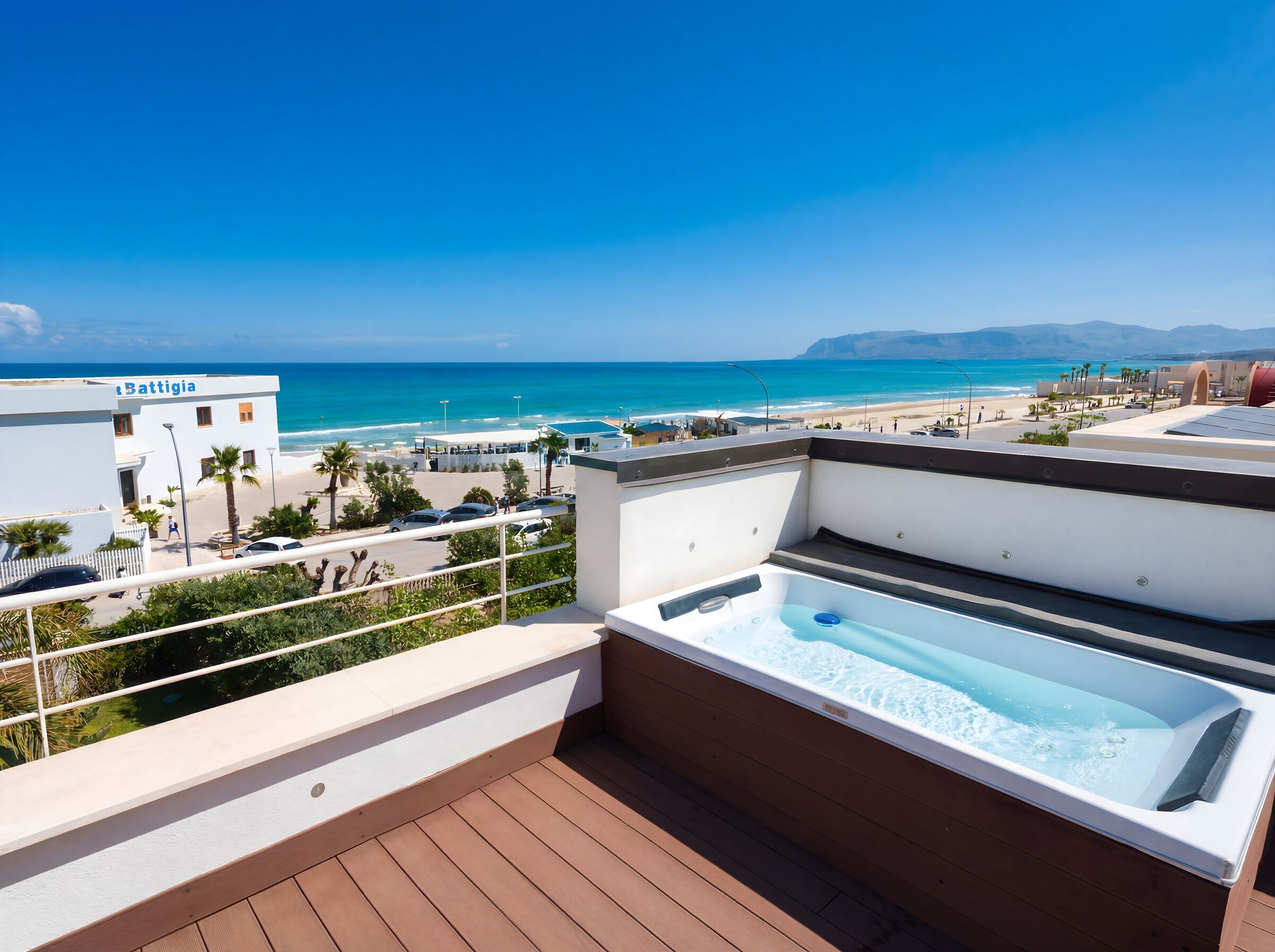 Outdoor spa tub