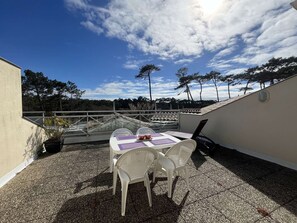 Outdoor dining - Apartment with parking - 4/6 guests (Moliets-et-Maa)