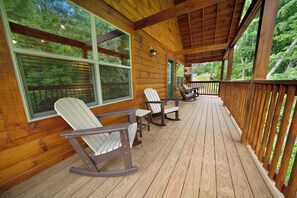 Terrace/patio - Enchanted Pines | Hot Tub · Game Room · Fireplace | Cozy Log Cabin (Pigeon Forge)