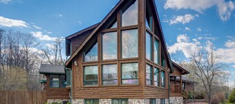 Family + Group Friendly Modern Log Cabin Home