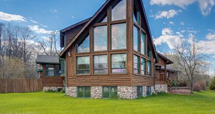 Family + Group Friendly Modern Log Cabin Home