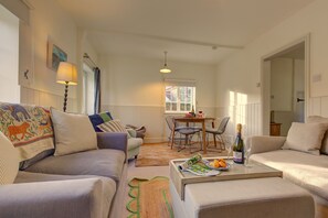 TV, fireplace - Rose Cottage, Docking, Norfolk (Docking)