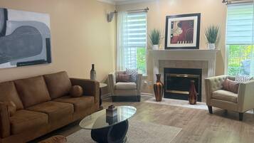 Smart TV, fireplace, printers