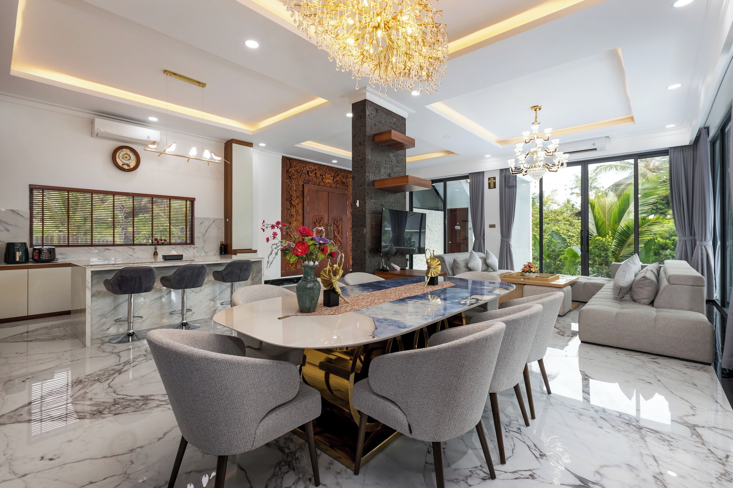Vila Desain, 3 kamar tidur, kolam renang pribadi, pemandangan bukit | Interior