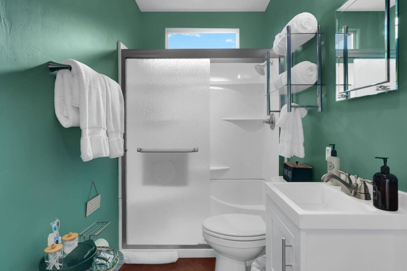 Hair dryer, towels