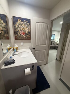 Hair dryer, towels
