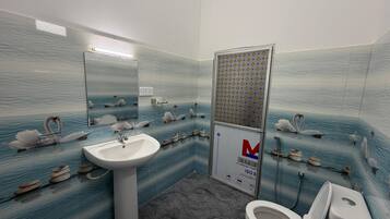 Comfort Double Room | Bathroom | Shower, towels, soap, toilet paper