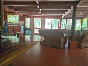 Interior - Open design 2-bedroom Palapa house in Barra de Navidad. Artist home for  summer. (Barra de Navidad)
