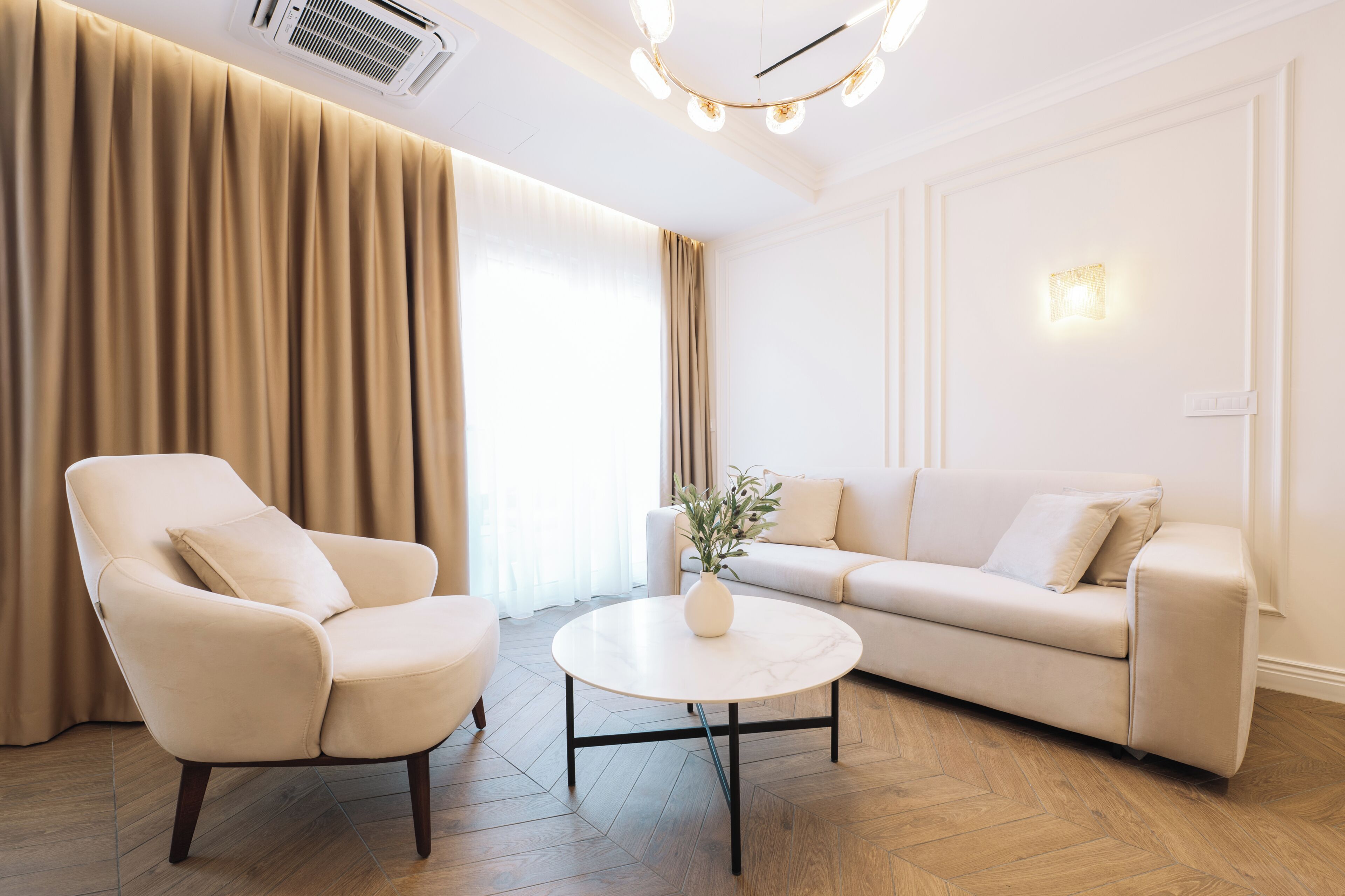 Deluxe Apartment, Balcony, Sea View | Living area
