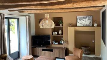 Smart TV, libros y estéreo
