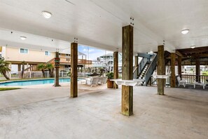 Terrace/patio - Jamaica Beach Waterfront | Heated Pool | Bayfront | Boat Slip  | Kayaks | Huge Deck | Grill (Galveston)
