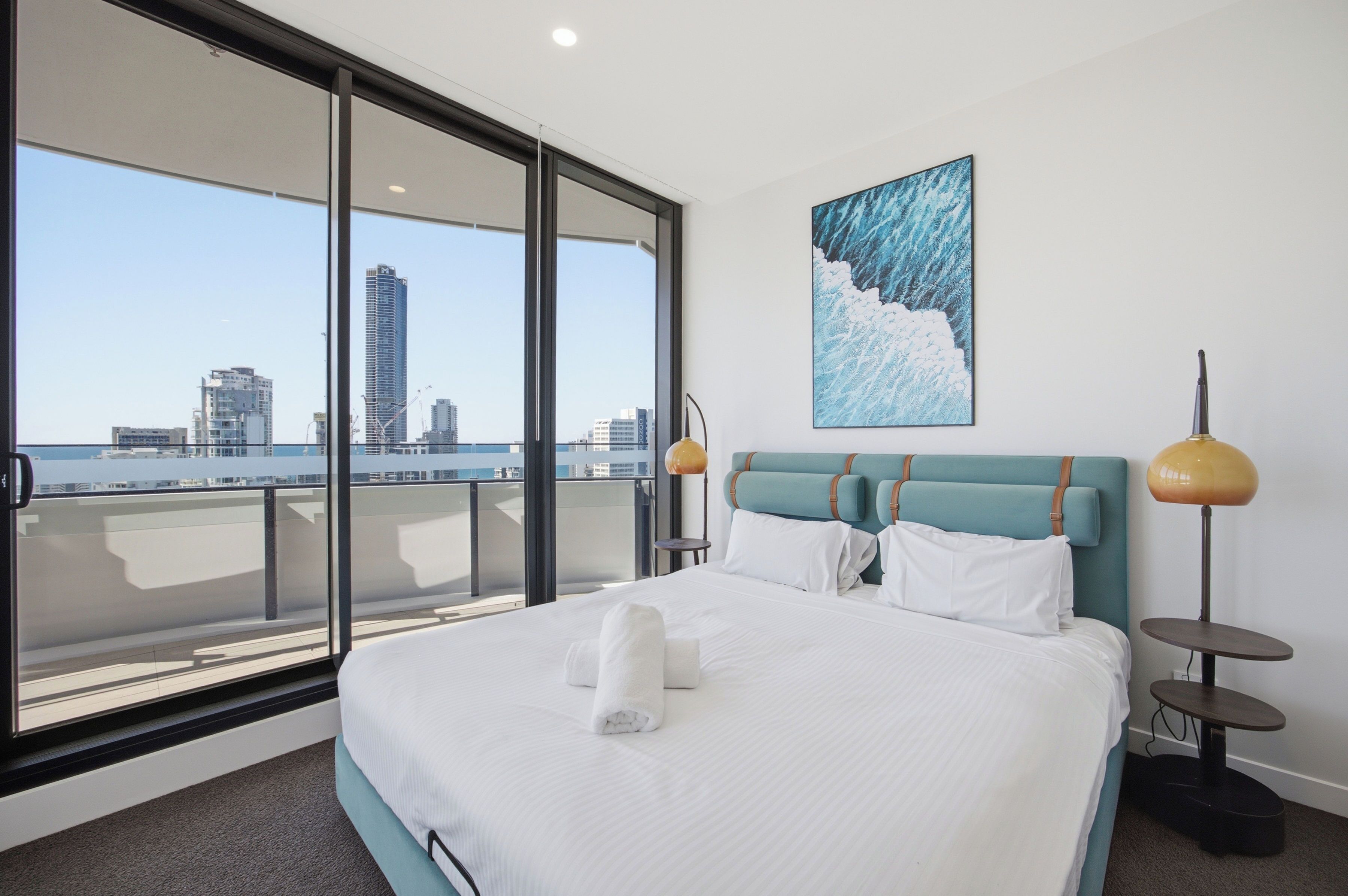 Premium bedding, pillowtop beds, laptop workspace, WiFi (surcharge)