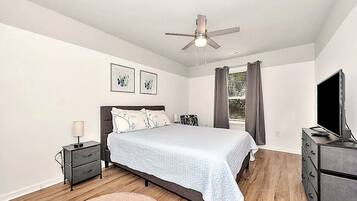 Desk, iron/ironing board, travel crib, free WiFi