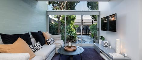 Smart TV, fireplace