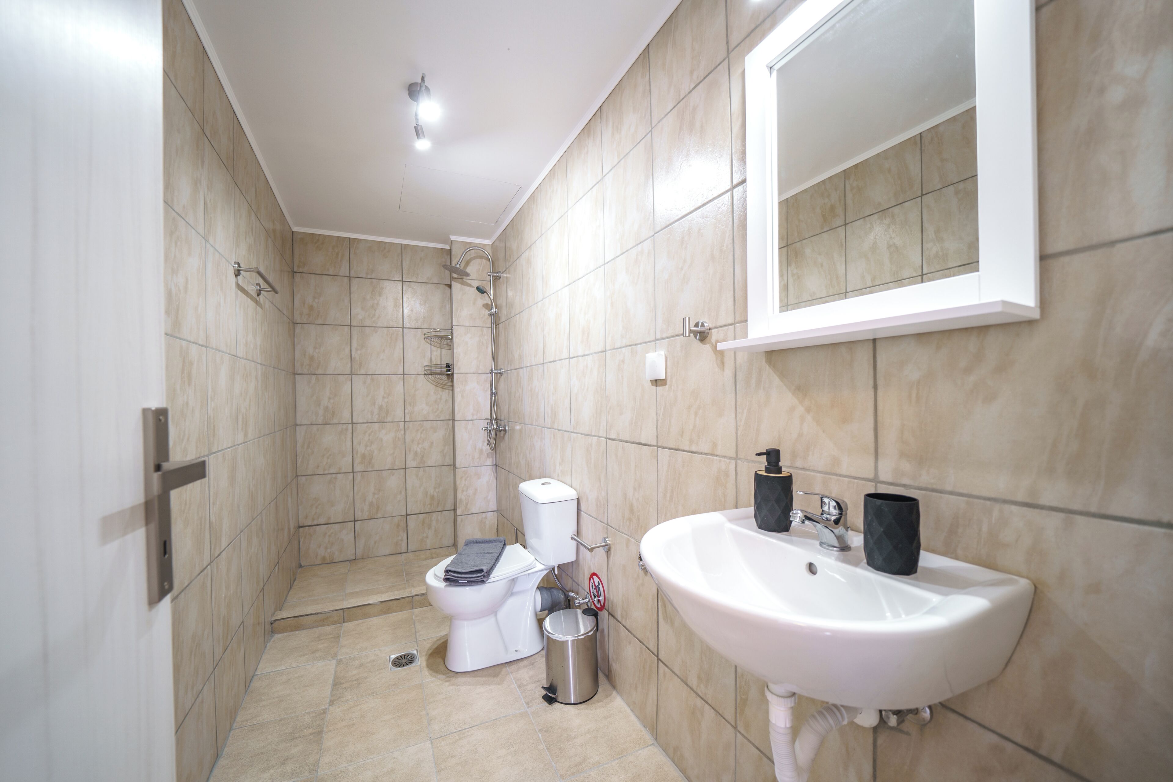 Basic Apartment, Balcony | Bathroom | Shower, free toiletries, hair dryer, towels