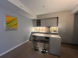 Premier Suite, 1 Bedroom | Private kitchen | Fridge, microwave, oven, stovetop