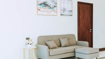 55-inch flat-screen TV with cable channels