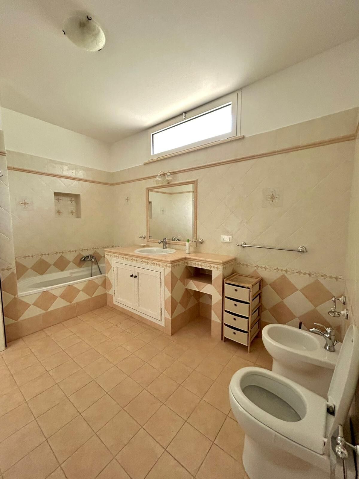 Ducha, secador de pelo, bidet, toallas