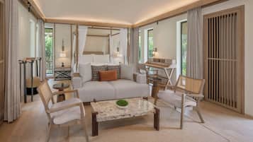 Hypo-allergenic bedding, free minibar, in-room safe, laptop workspace