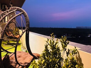 Terrace/patio - 3-bedroom apartment with swings in a large balcony near airport (Delhi)