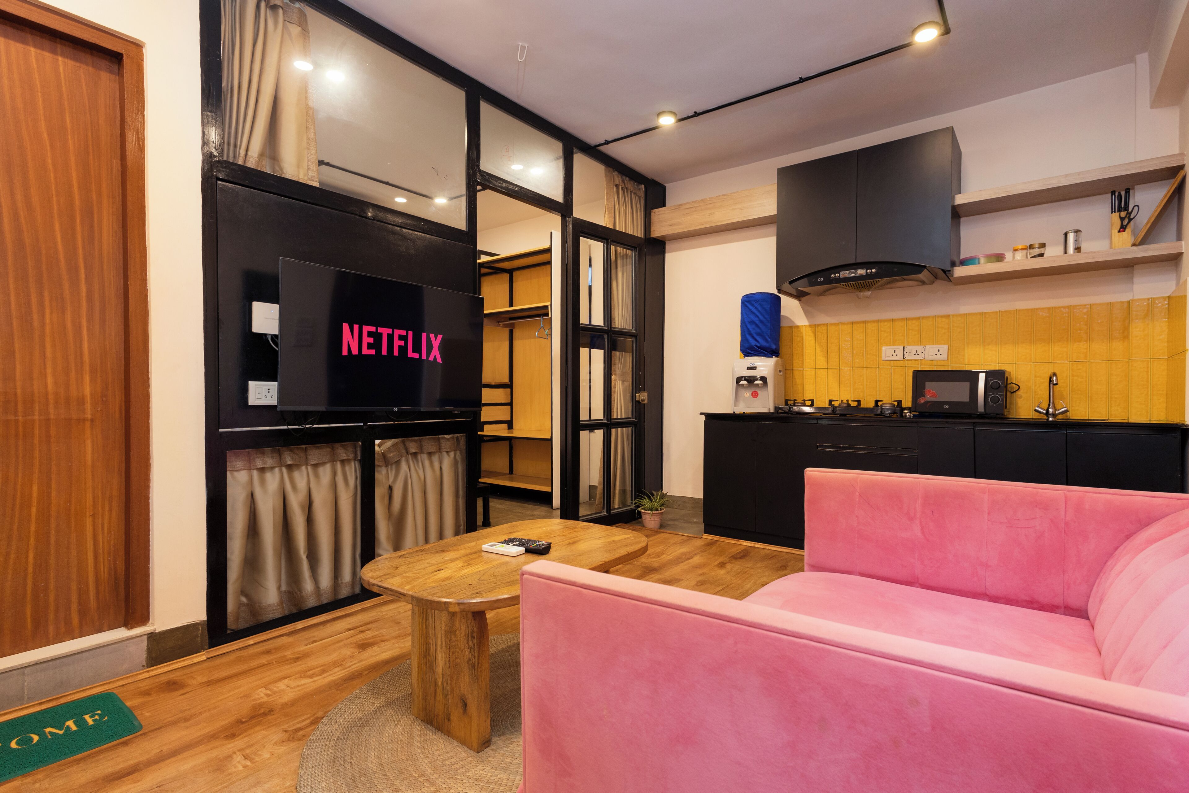 Desk, laptop workspace, free WiFi