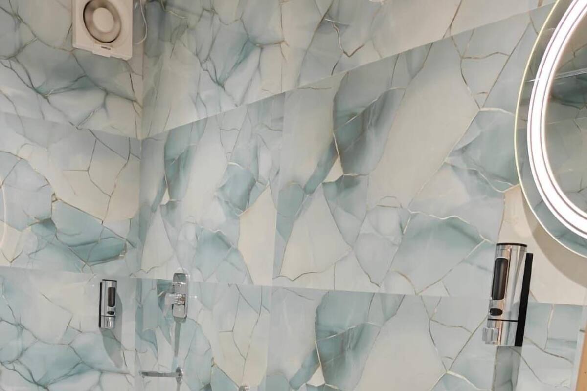 Shower, towels, soap, shampoo