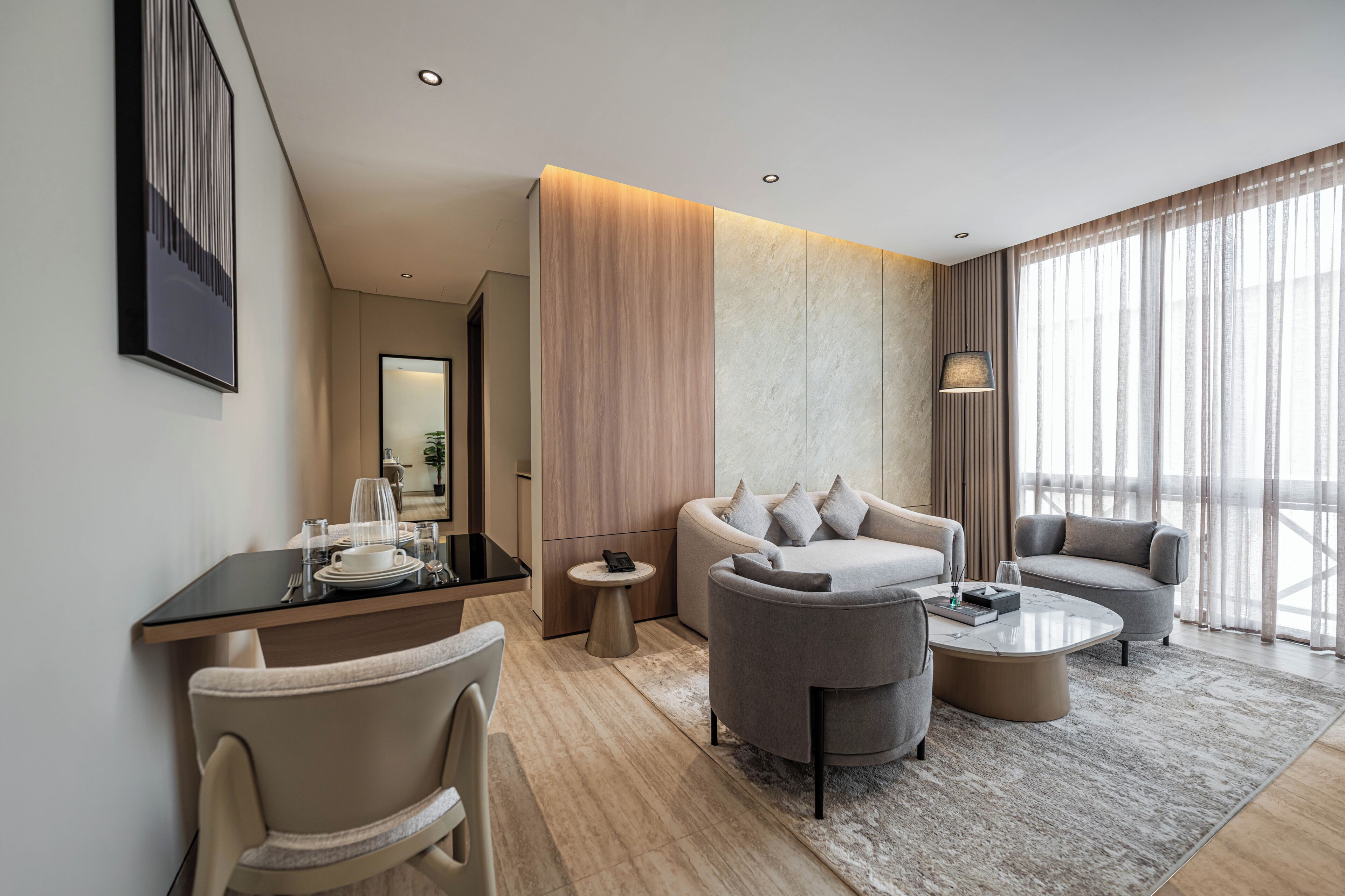Familienapartment, Balkon | Wohnbereich