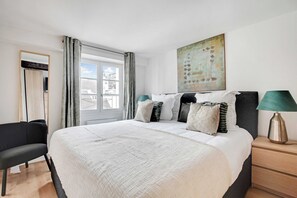 Apartment | 1 Schlafzimmer, laptopgeeigneter Arbeitsplatz, Bügeleisen/Bügelbrett