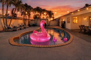 Pool - 🌴💦 Private Resort-Style Backyard w/ Pool, Firepit, Grill & LED Night Vibes (Miami)