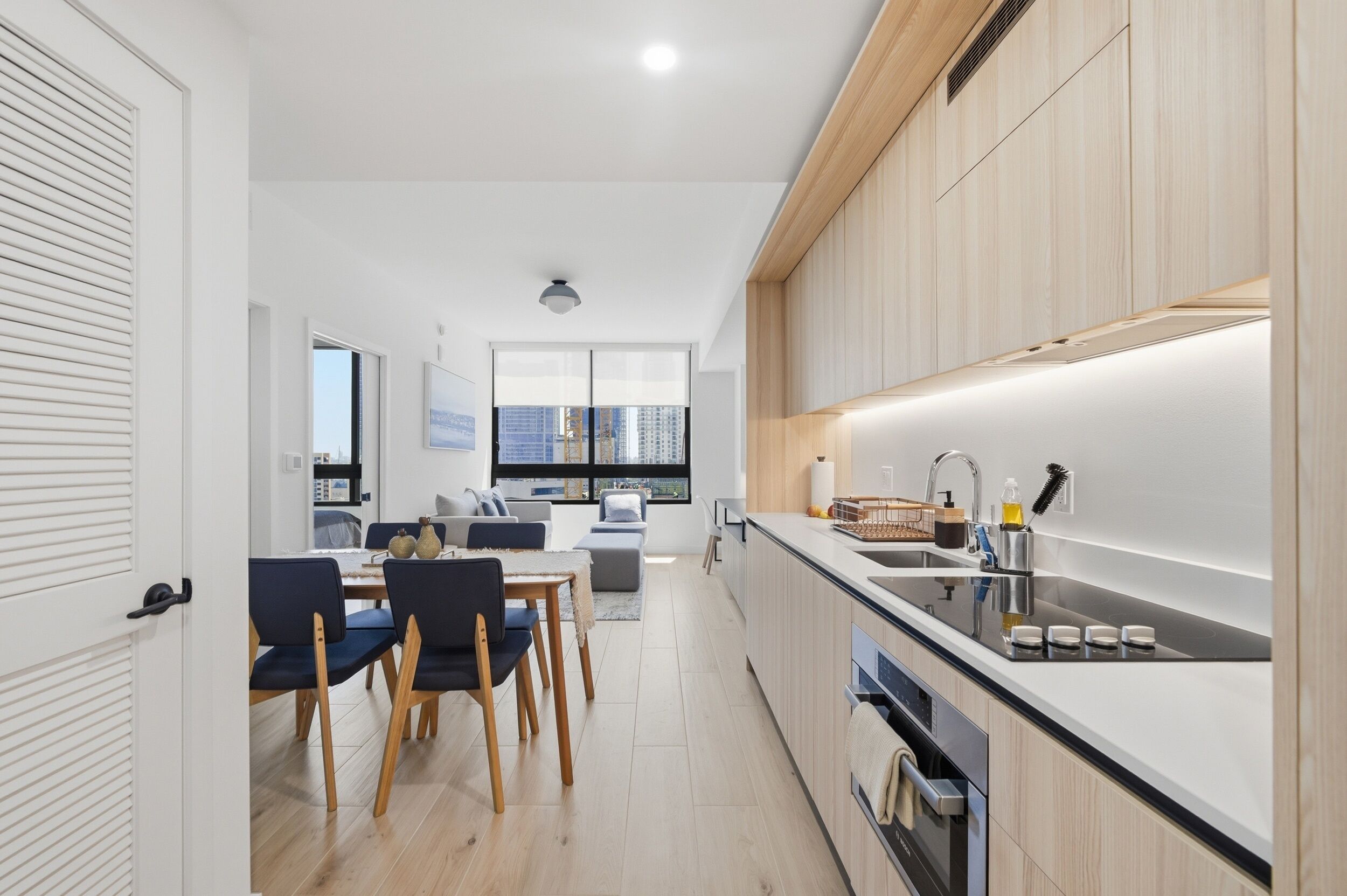 Luxury-Apartment, 1 King-Bett und Schlafsofa, Stadtblick | Eigene Küche