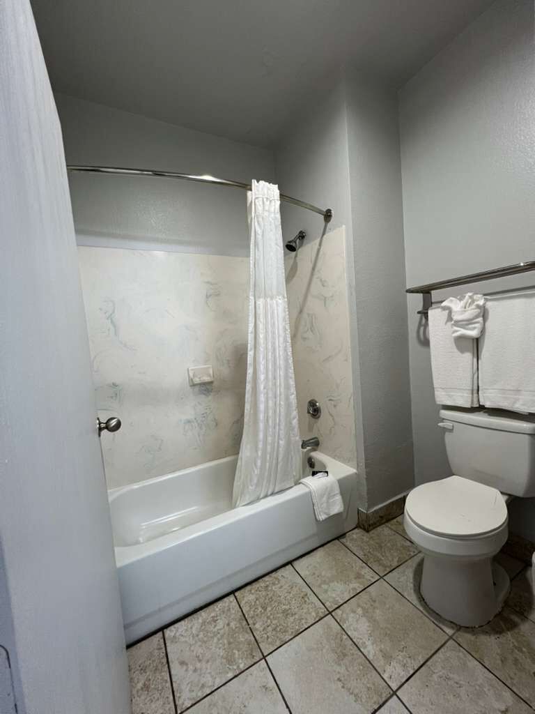 Single Room, 1 King Bed, Non Smoking | Bathroom | Combined shower/tub, towels, soap, shampoo