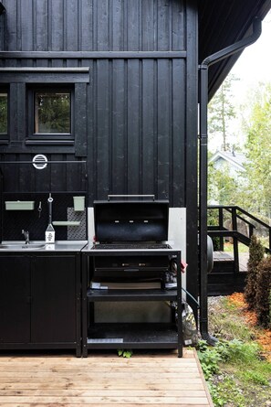 Chalet, 2 Bedrooms, Patio | Terrace/patio - City Cottage With Sauna and Hot Tub Near Helsinki (Espoo)