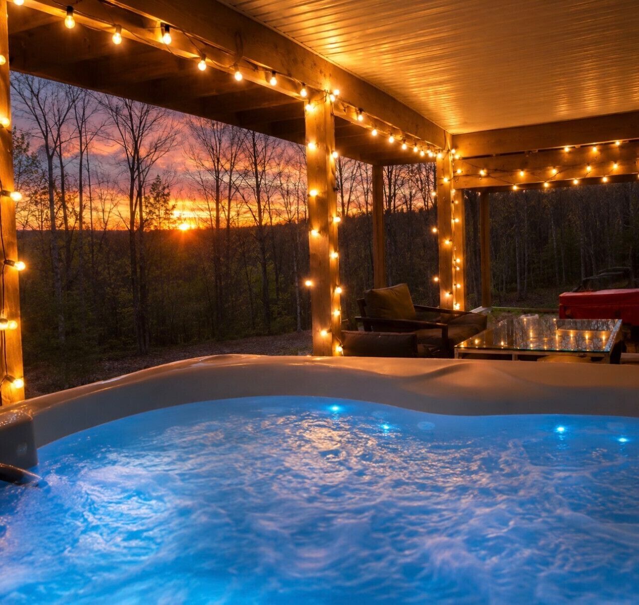 Outdoor spa tub