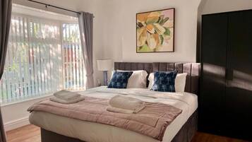 Blackout curtains, iron/ironing board, free WiFi